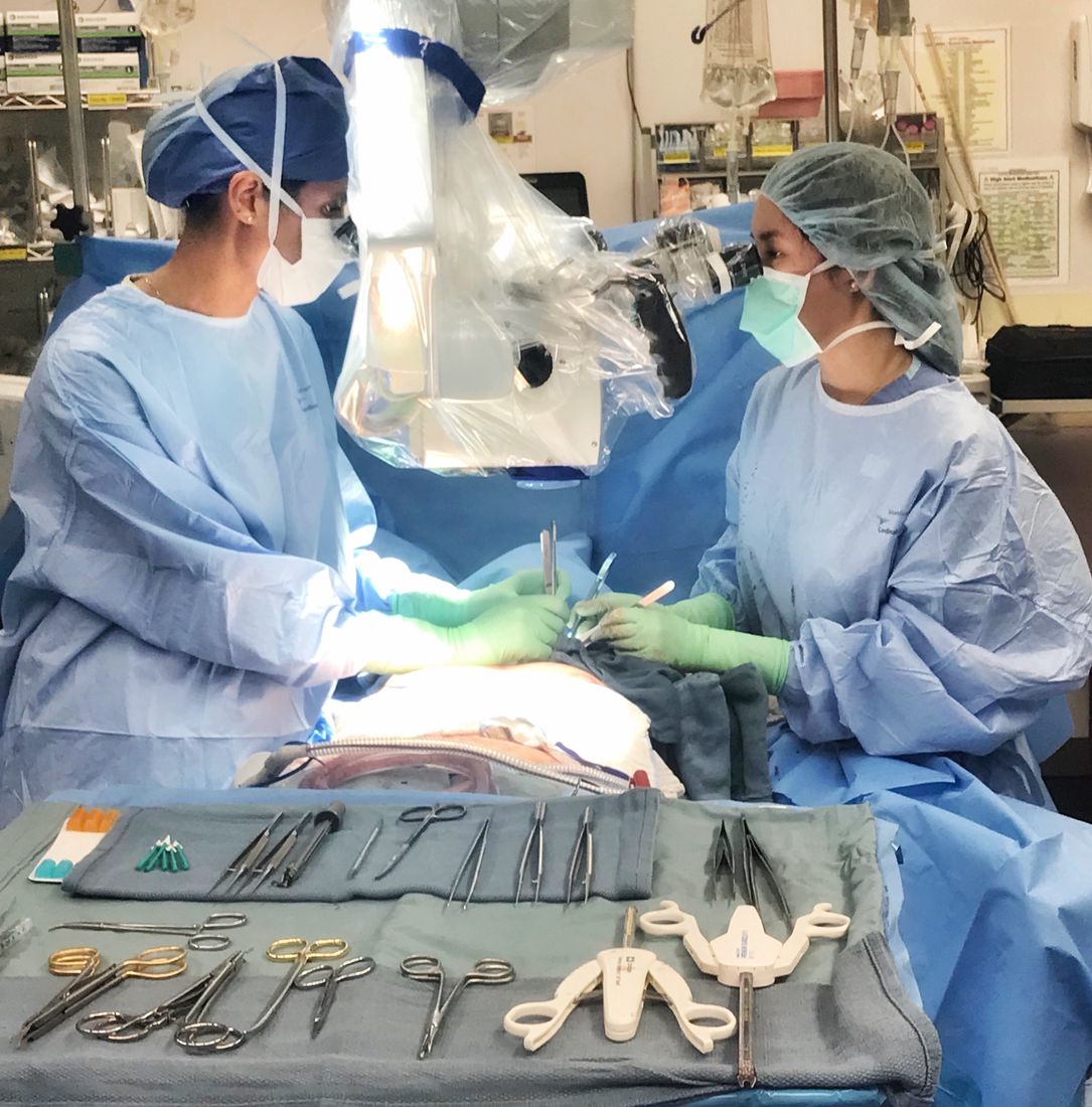 Operating room at Rhode Island Hospital during plastic surgery training